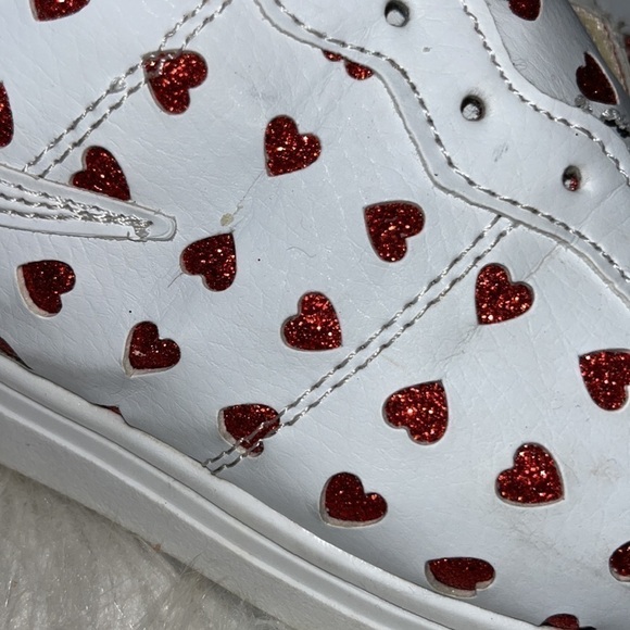 Women CUTE red sparkly novelty heart FILA high tops sneaker shoe size 7.5 - Picture 13 of 14